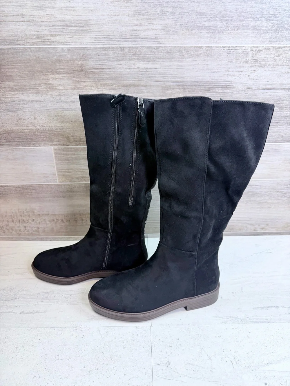 AEROSOLES Black Over-the-Knee Suede Boot